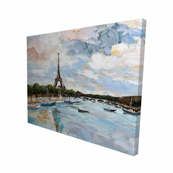Fondo 16 x 20 in. Boats on the Seine At Paris-Print on Canvas FO2792600